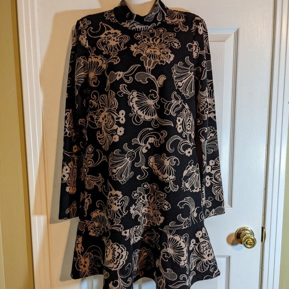 Anthropologie "Sample" One of a Kind/Not Released Black Floral Cut-Out Dress - S - Picture 1 of 11